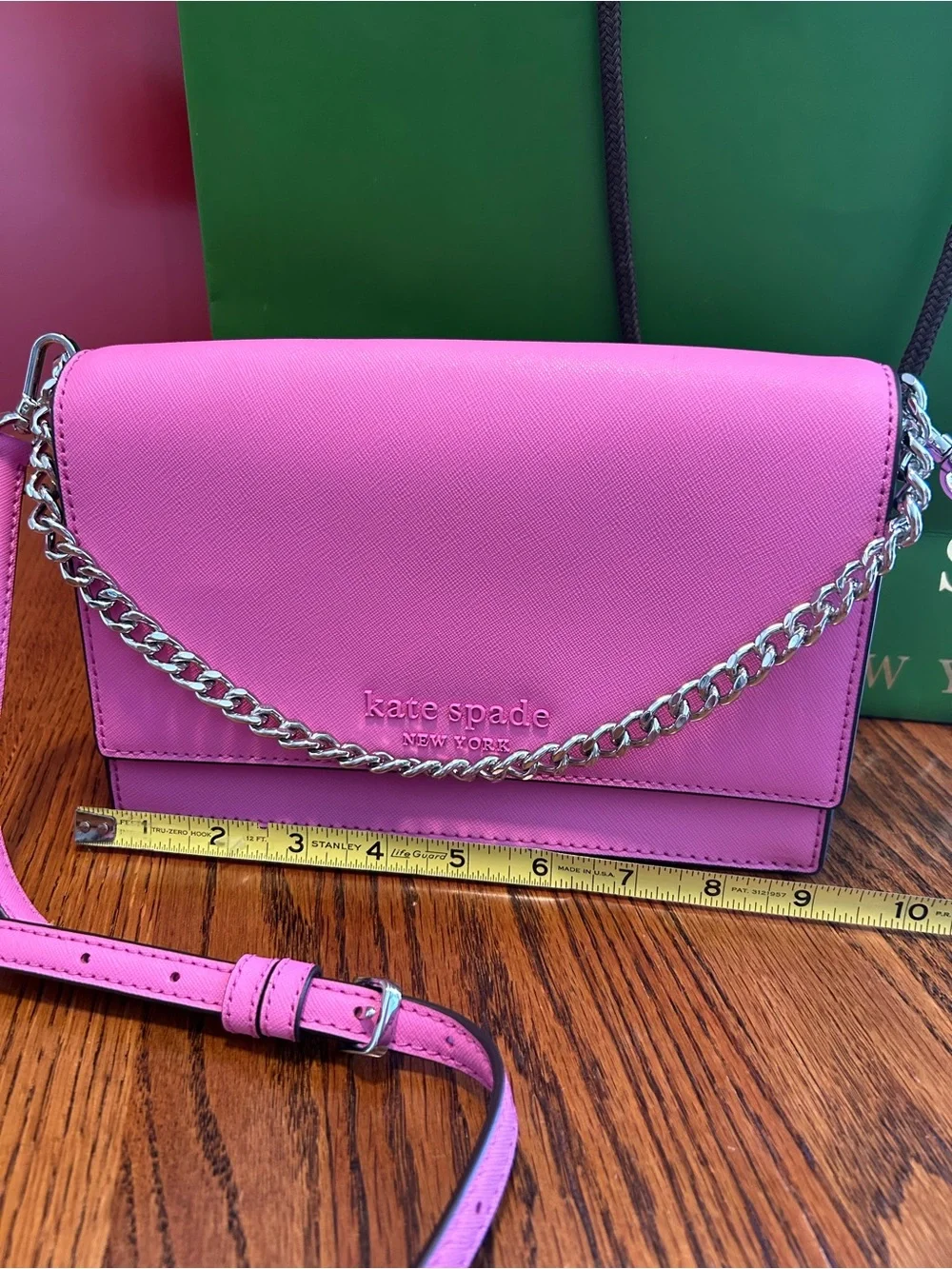 kate spade Hot Pink Crossbody with Chain and Card Wallet